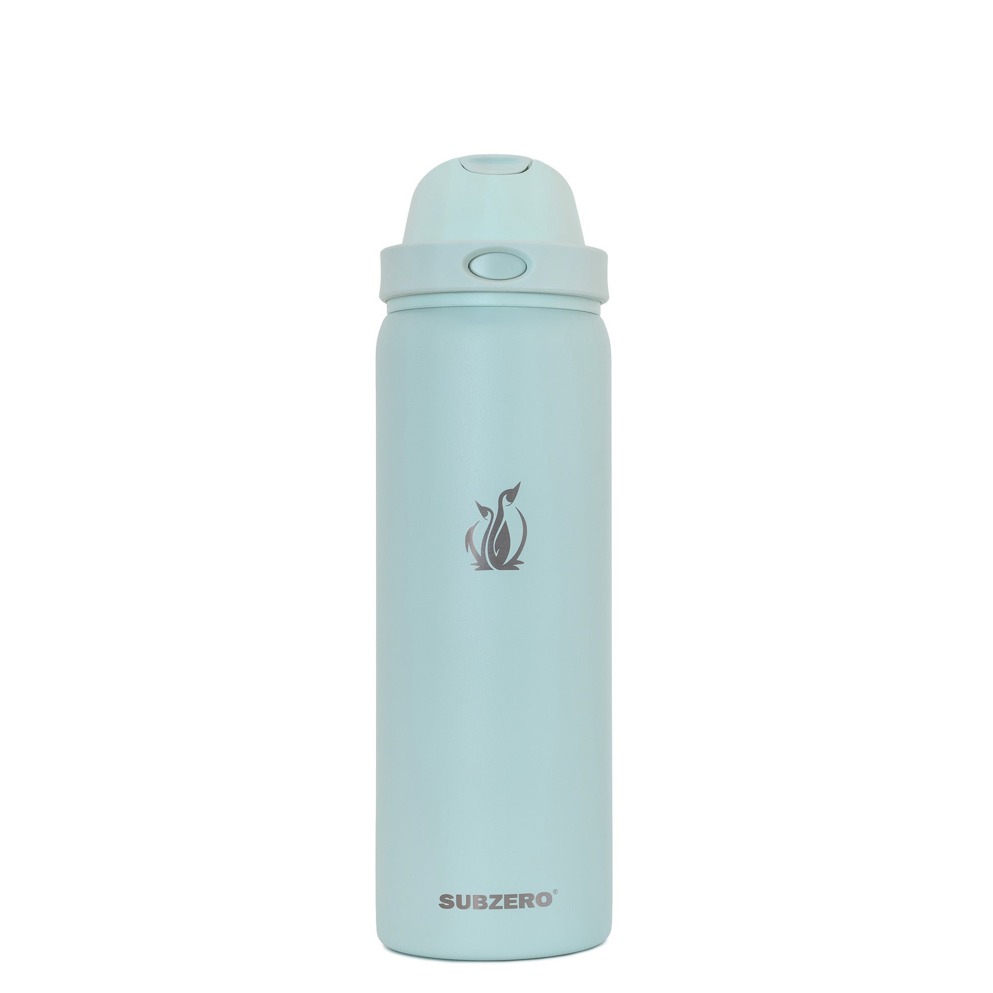 SUBZERO® DUO 32 Ounce Matcha Water Bottle with Straw and Flip Up Handle, Copper Lined Stainless Steel, Leak Proof