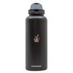 SUBZERO® DUO 64 Ounce Caviar Water Bottle with Straw and Flip Up Handle, Copper Lined Stainless Steel, Leak Proof