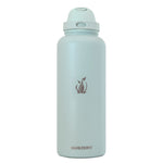 SUBZERO® DUO 64 Ounce Matcha Water Bottle with Straw and Flip Up Handle, Copper Lined Stainless Steel, Leak Proof