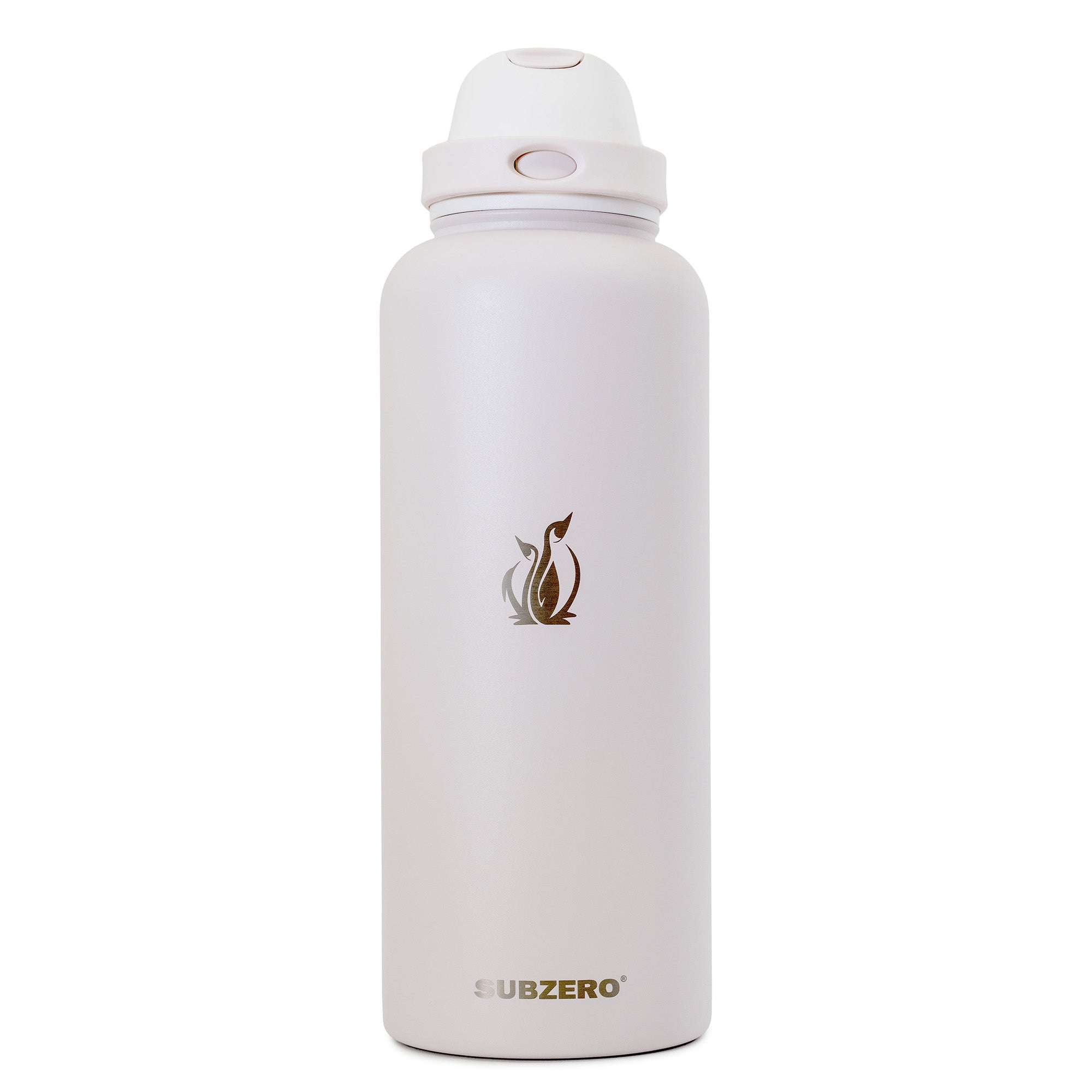 SUBZERO® DUO 64 Ounce Chai Water Bottle with Straw and Flip Up Handle, Copper Lined Stainless Steel, Leak Proof