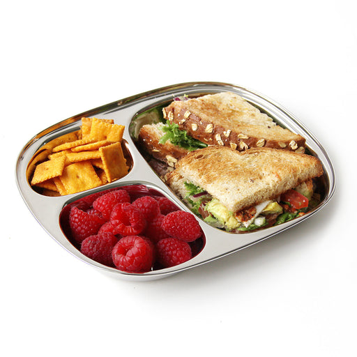 ECOlunchbox Divided Kid's Tray, Stainless Steel