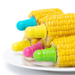 Talisman Designs Butter Baby Interlocking Stainless Steel Corn Picks, 8 Piece Set, Multi-Color