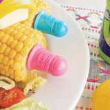 Talisman Designs Butter Baby Interlocking Stainless Steel Corn Picks, 8 Piece Set, Multi-Color
