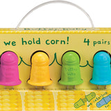 Talisman Designs Butter Baby Interlocking Stainless Steel Corn Picks, 8 Piece Set, Multi-Color