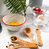 Talisman Designs Laser Etched Honey Bee Beechwood Measuring Spoons, Woodland Collection, Set of 4