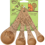 Talisman Designs Laser Etched Honey Bee Beechwood Measuring Spoons, Woodland Collection, Set of 4