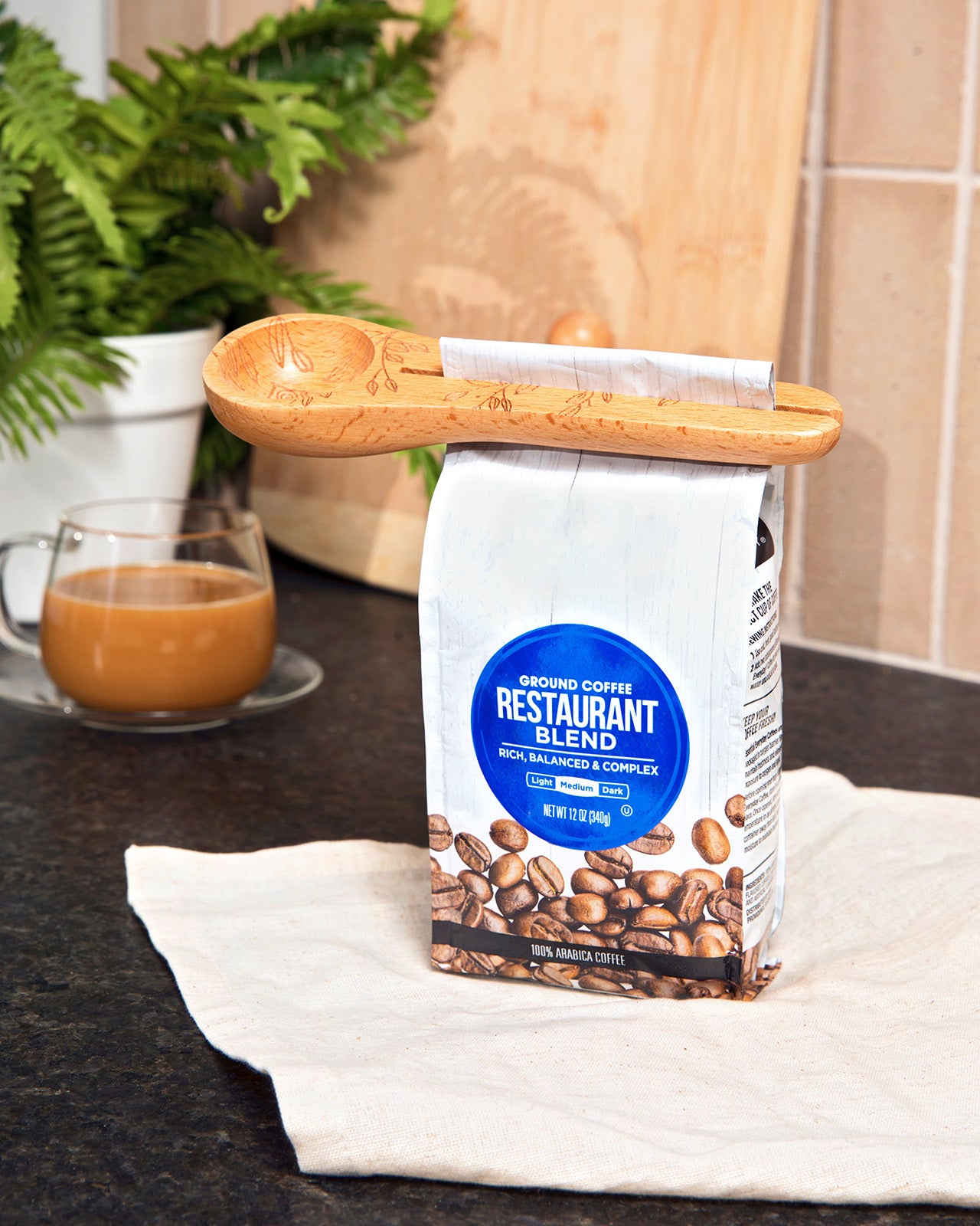 Talisman Designs Laser Etched Honey Bee Beechwood Coffee Scoop & Clip, Nature Collection