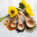 Talisman Designs Laser Etched Honey Bee Beechwood Measuring Spoons, Honey Bee Collection Set of 4