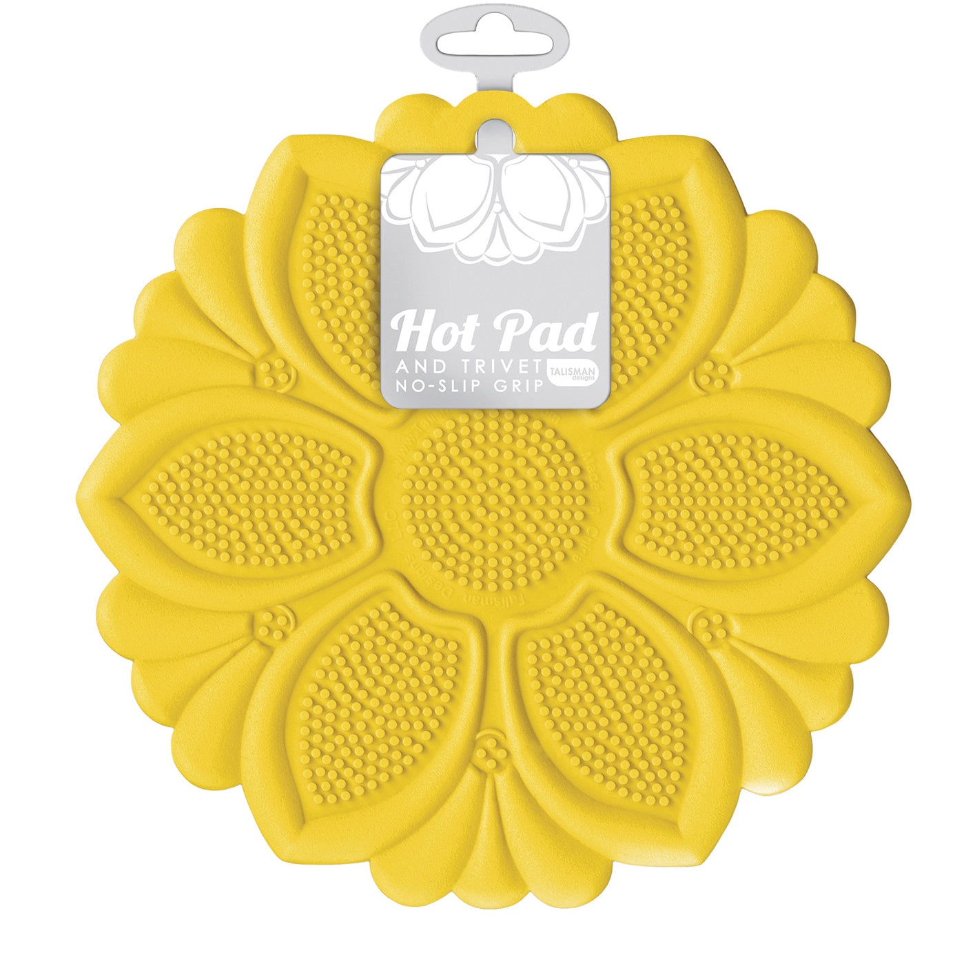 Talisman Designs Silicone Nonslip Grip Silicone Hot Pad & Trivet, Set of 1, Yellow