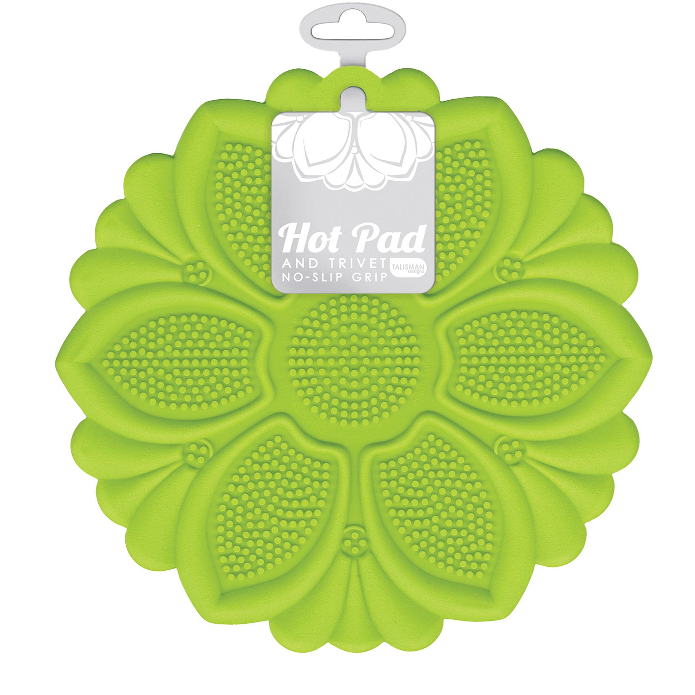 Talisman Designs Silicone Nonslip Grip Silicone Hot Pad & Trivet, Set of 1, Green