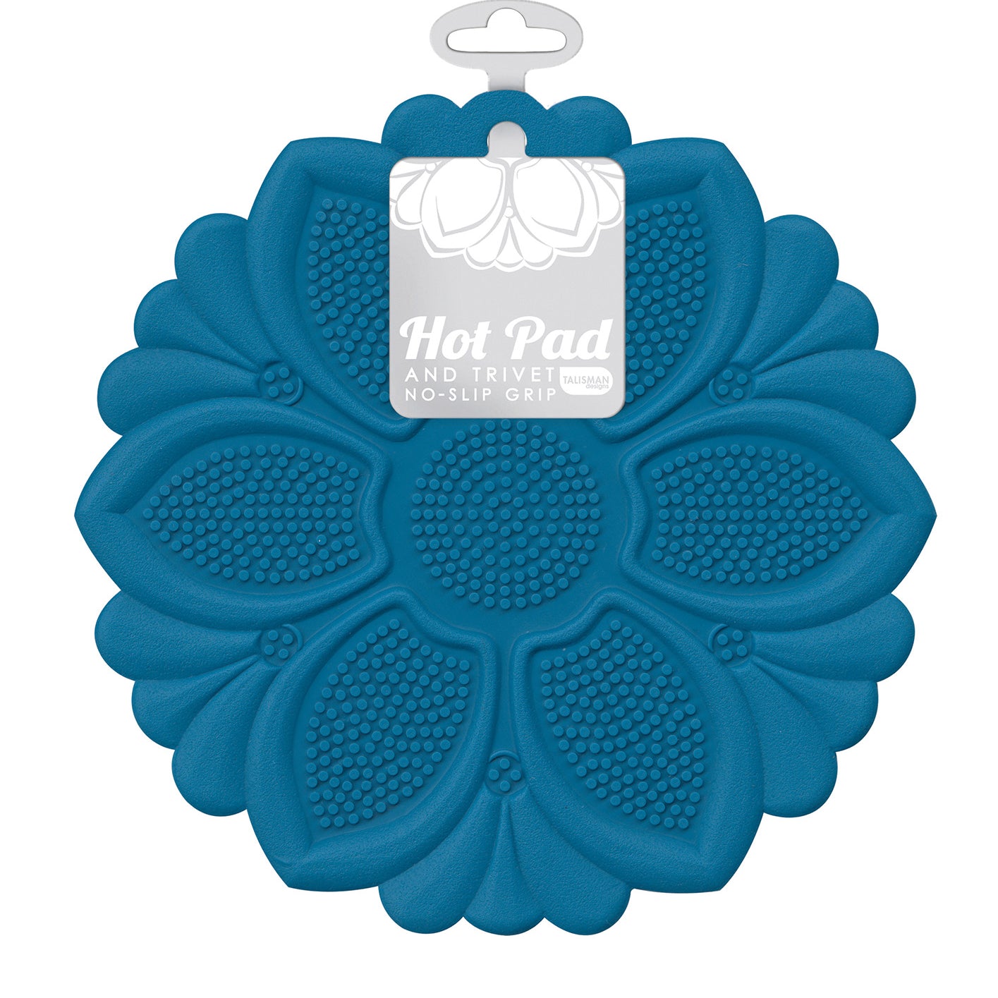 Talisman Designs Silicone Nonslip Grip Silicone Hot Pad & Trivet, Set of 1, Royal