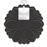 Talisman Designs Silicone Nonslip Grip Silicone Hot Pad & Trivet, Set of 1, Black