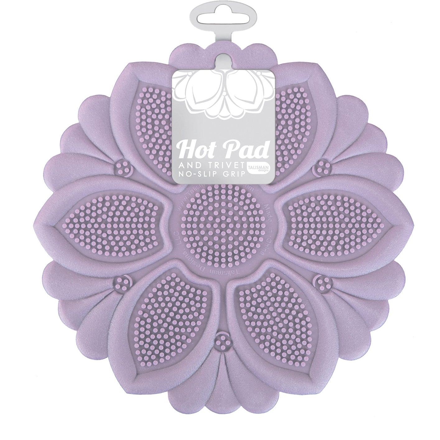 Talisman Designs Silicone Nonslip Grip Silicone Hot Pad & Trivet, Set of 1, Lavender
