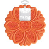 Talisman Designs Silicone Nonslip Grip Silicone Hot Pad & Trivet, Set of 1, Orange