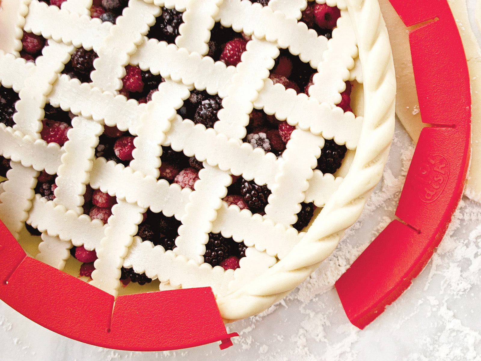 Talisman Designs Silicone Adjustable Pie Shield, 8 to 11.5 inches, Red