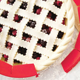 Talisman Designs Silicone Adjustable Pie Shield, 8 to 11.5 inches, Red