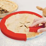 Talisman Designs Silicone Adjustable Pie Shield, 8 to 11.5 inches, Red