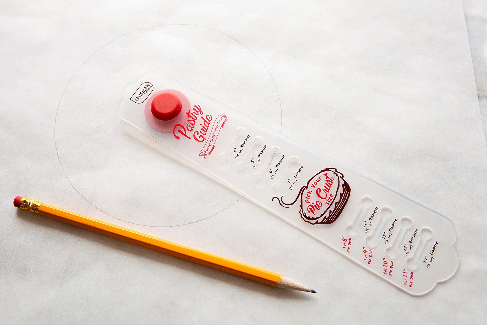Talisman Designs Perfectly Round Pie Dough Cutting Pastry Guide