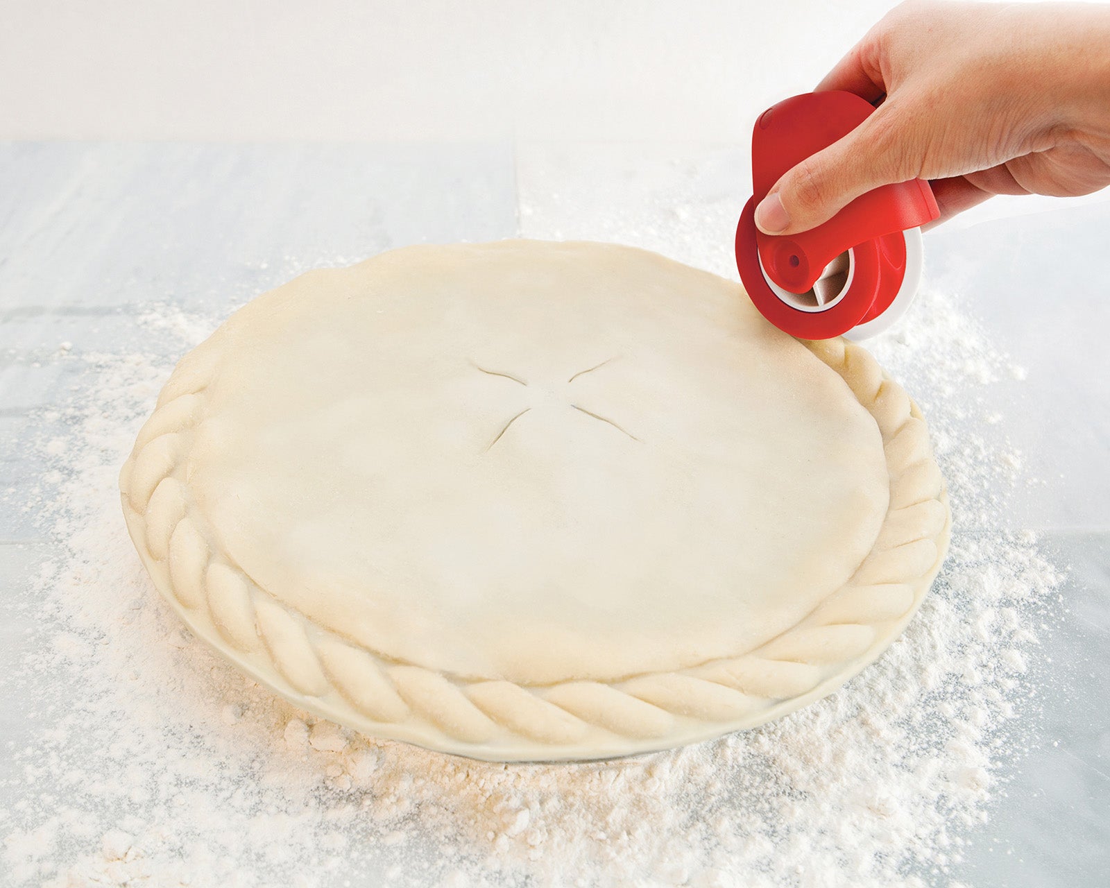 Talisman Designs Pastry Wheel Pie Crust Decorator, Red