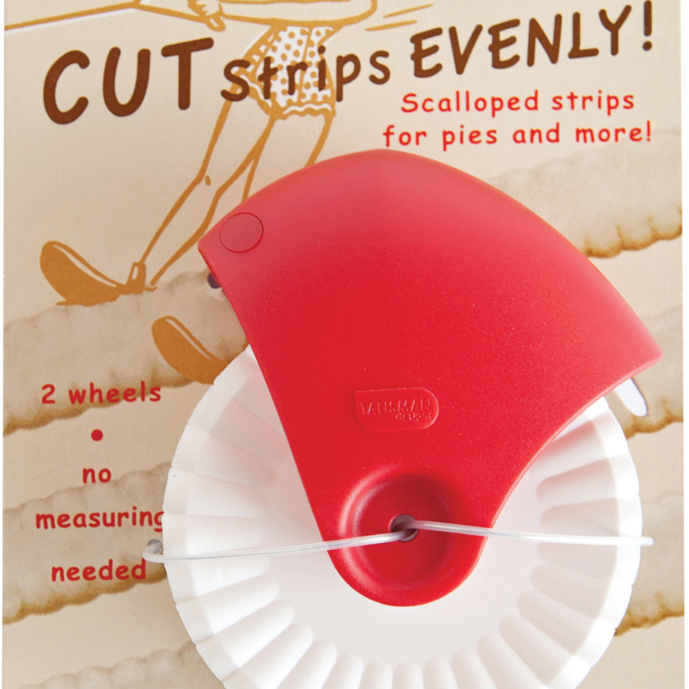 Talisman Designs Pastry Wheel Pie Crust Cutter, Red