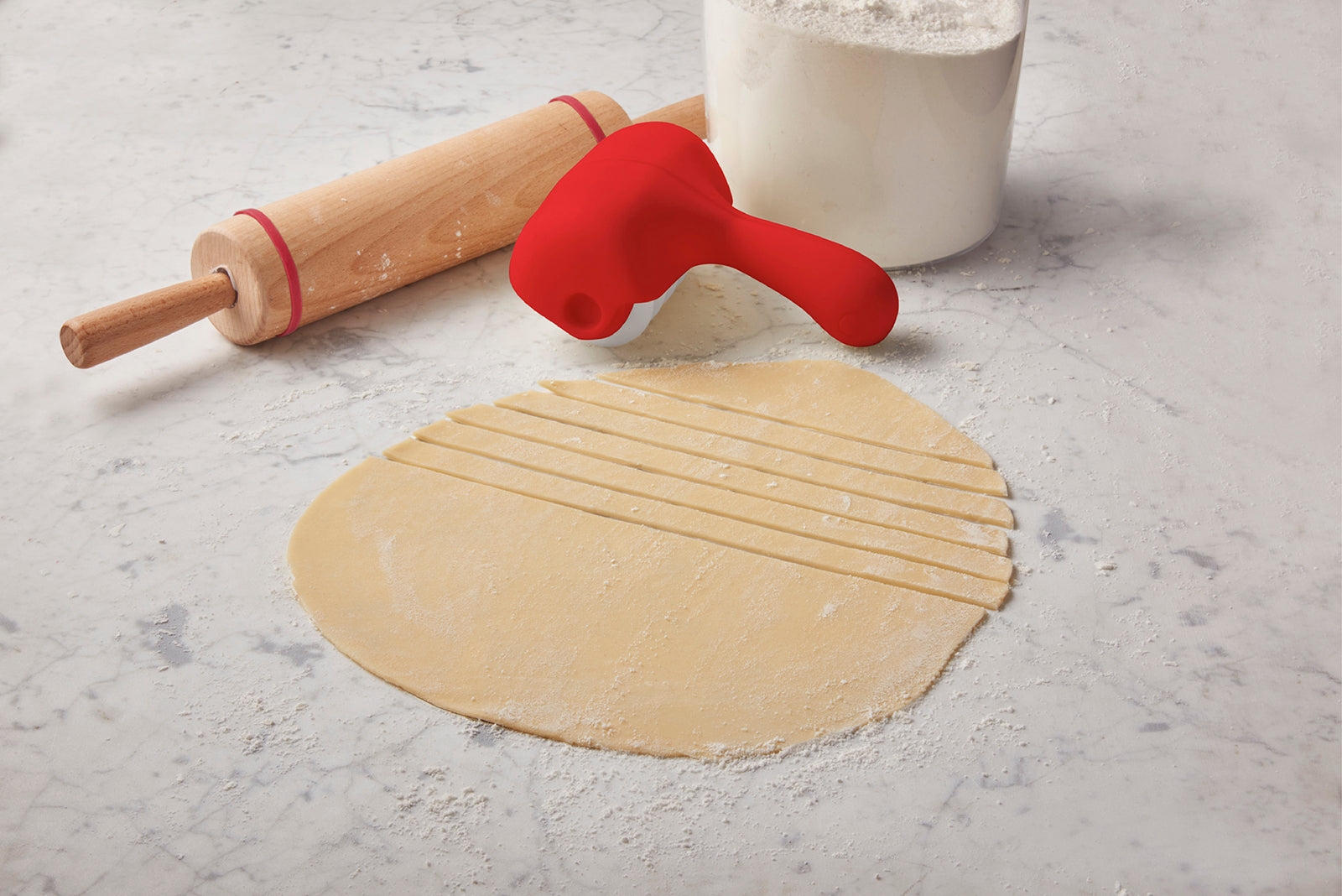 Talisman Designs Interchangeable Pastry Dough Cutter Set, Set of 2, Red