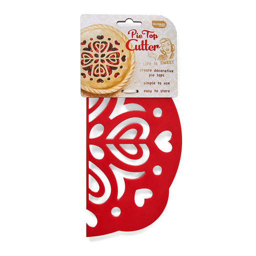 Talisman Designs Pie Top Cutter for 10 inch Pies, Hearts, Red