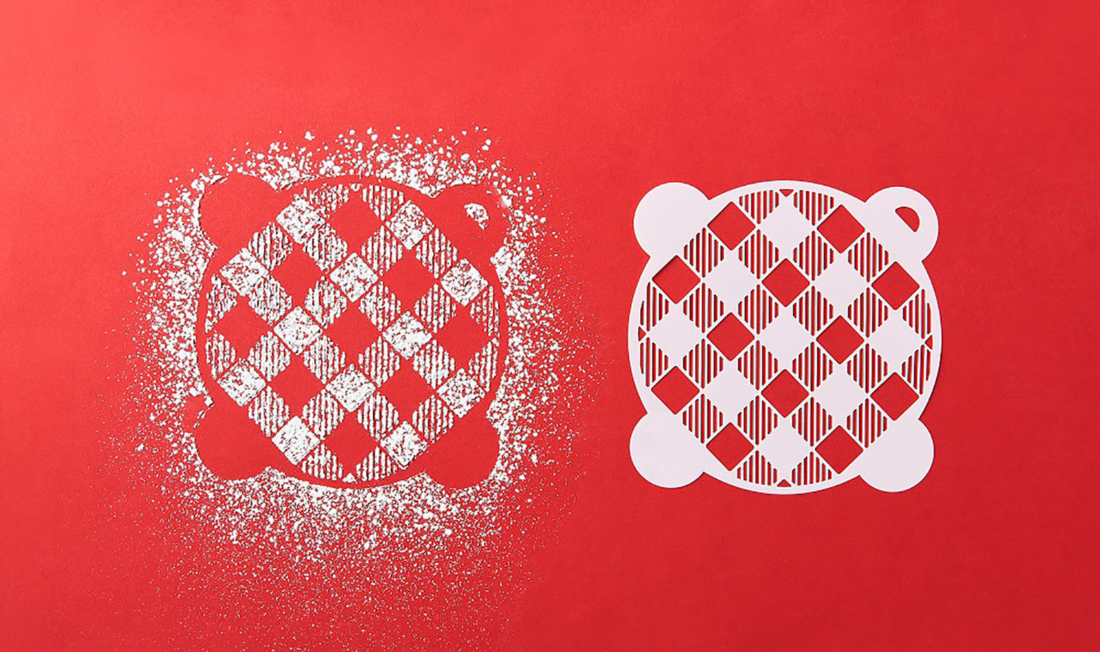 Talisman Designs Multi-Use Baking Stencils, Plaid Design, Set of 4 sizes, 3.5 inch, 5 inch, 8 inch, & 10 inch, White