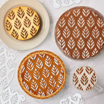 Talisman Designs Multi-Use Baking Stencils, Autumn Design, Set of 4 sizes, 3.5 inch, 5 inch, 8 inch, & 10 inch, White