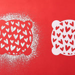 Talisman Designs Multi-Use Baking Stencils, Hearts Design, Set of 4 sizes, 3.5 inch, 5 inch, 8 inch, & 10 inch, White