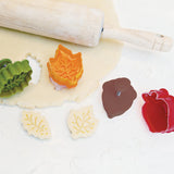 Talisman Designs Plunger Style Pie Crust Cutters, Fall Design, 4-Piece Set