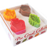 Talisman Designs Plunger Style Pie Crust Cutters, Fall Design, 4-Piece Set