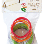 Talisman Designs Silicone Rolling Pin Bands, 8 Piece Set, Multi Color