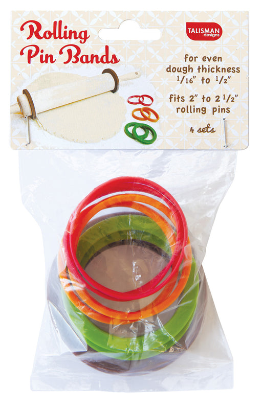 Talisman Designs Silicone Rolling Pin Bands, 8 Piece Set, Multi Color