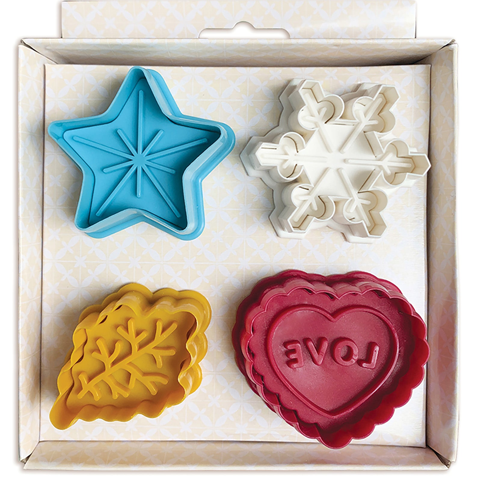 Talisman Designs Plunger Style Pie Crust Cutters, Occasions Design, 4 Piece Set