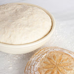 Talisman Designs Dishwasher-Safe Bread Dough Proofing Basket & Decorating Embosser, Set of 2, Tan