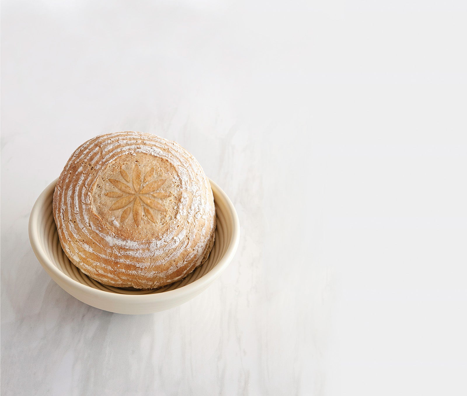 Talisman Designs Dishwasher-Safe Bread Dough Proofing Basket & Decorating Embosser, Set of 2, Tan