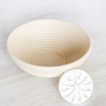 Talisman Designs Dishwasher-Safe Bread Dough Proofing Basket & Decorating Embosser, Set of 2, Tan