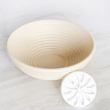 Talisman Designs Dishwasher-Safe Bread Dough Proofing Basket & Decorating Embosser, Set of 2, Tan