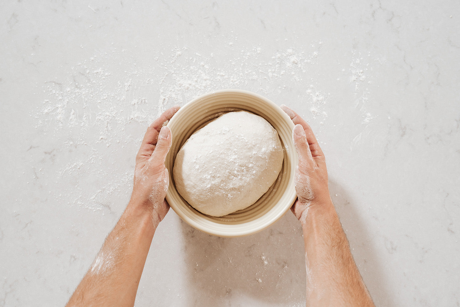 Talisman Designs Dishwasher-Safe Bread Dough Proofing Basket & Decorating Embosser, Set of 2, Tan