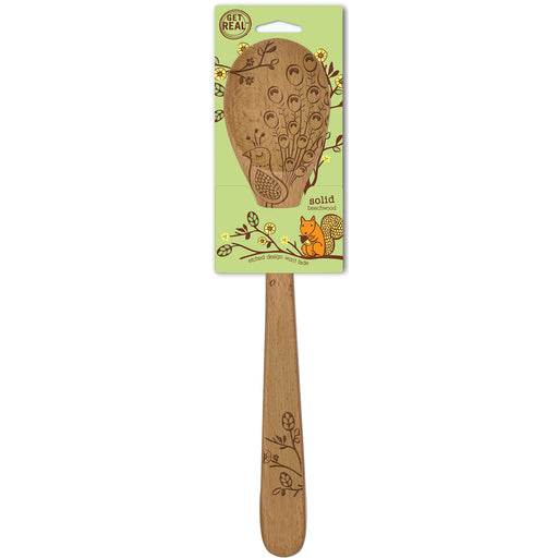 Talisman Designs Laser Etched Beechwood Mixing Spoon, Woodland Collection, Set of 1