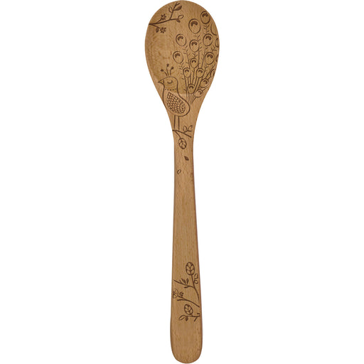 Talisman Designs Laser Etched Beechwood Mixing Spoon, Woodland Collection, Set of 1