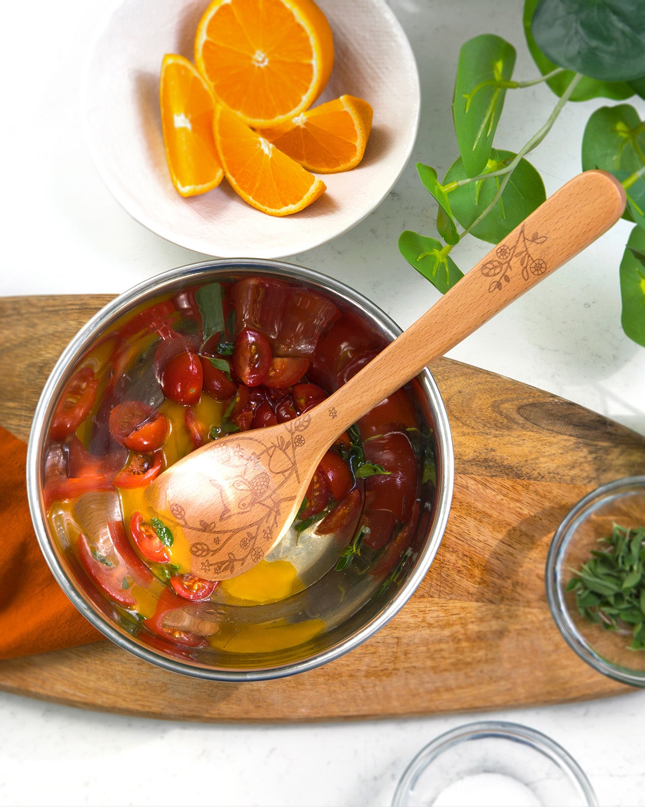 Talisman Designs Laser Etched Beechwood Corner Spoon, Woodland Collection