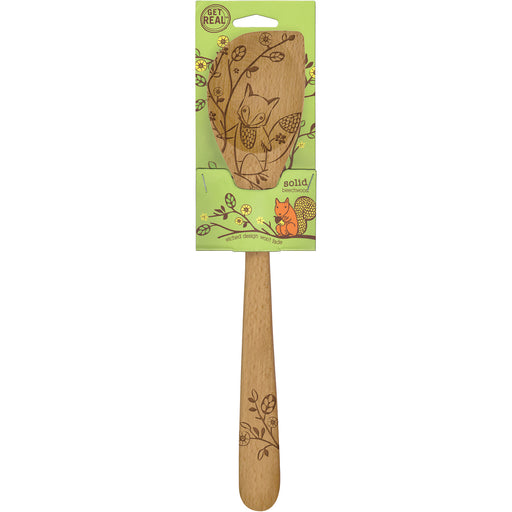 Talisman Designs Laser Etched Beechwood Corner Spoon, Woodland Collection