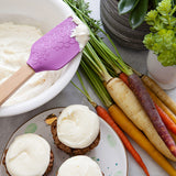 Talisman Designs Laser Etched Beechwood Large Silicone Spatula, Succulent Collection, Set of 1, Purple