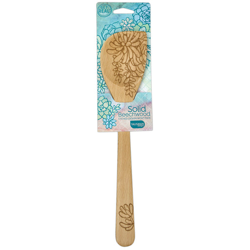 Talisman Designs Laser Etched Beechwood Corner Spoon, Succulent Collection