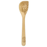 Talisman Designs Laser Etched Beechwood Corner Spoon, Succulent Collection