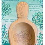 Talisman Designs Laser Etched Beechwood Mini Scoop, Succulent Collection