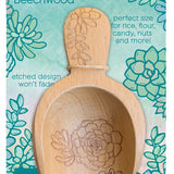 Talisman Designs Laser Etched Beechwood Mini Scoop, Succulent Collection