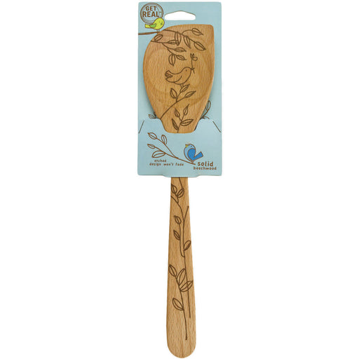 Talisman Designs Laser Etched Beechwood Corner Spoon, Nature Collection, Set of 1