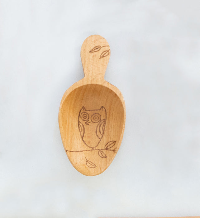 Talisman Designs Laser Etched Beechwood Mini Scoop, Nature Collection